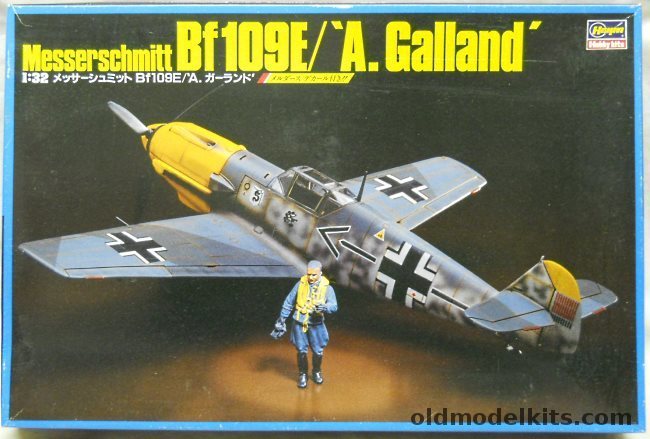 Hasegawa 1/32 Messerschmitt Bf-109 E Emil Major Adolf Galland - 40 Kills Sept 1940 France, SP35 plastic model kit